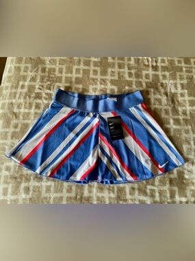 Nike Blue White Red Diagonal Stripe Athletic Skort